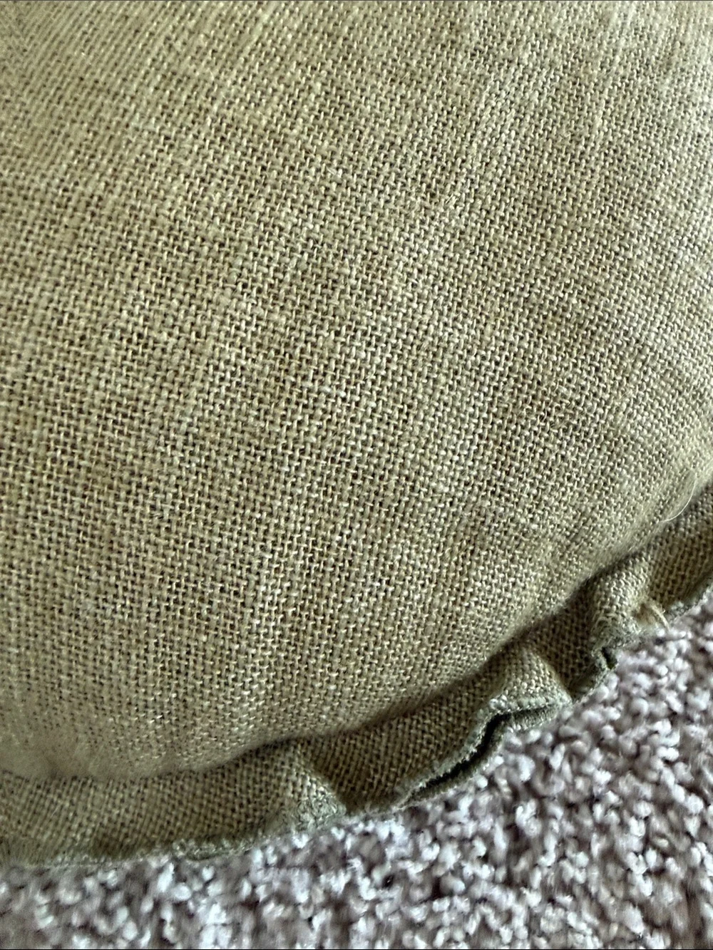 Lulu and Georgia Arlo Olive Round Accent Pillow 14” Dia